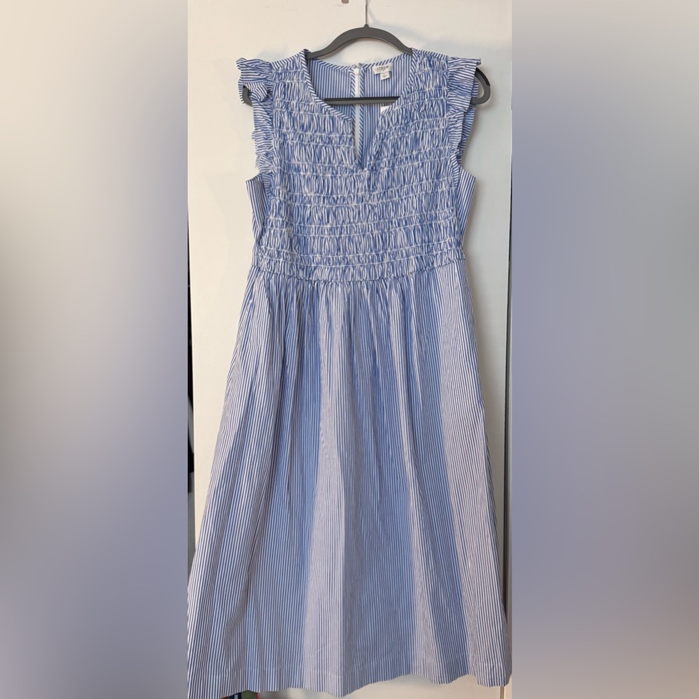 Blue Striped J. Crew Factory Summer Dress